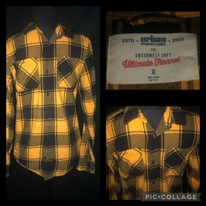 Youth yellow and black flannel